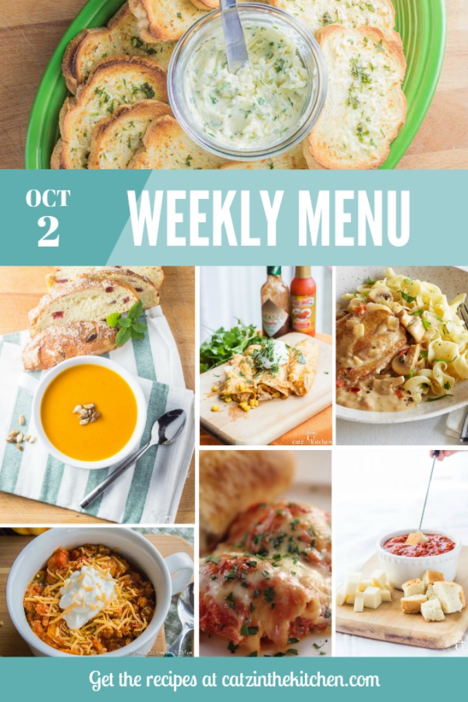 Weekly Menu | Catz in the Kitchen | catzinthekitchen.com | #menu #mealplan