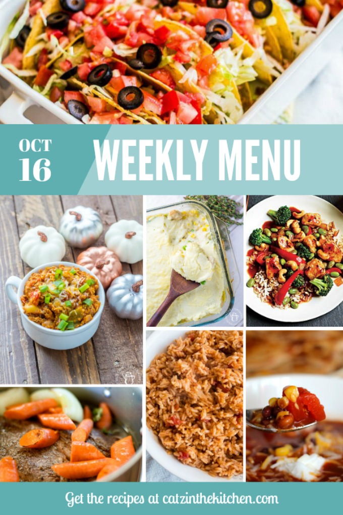 Weekly Menu | Catz in the Kitchen | catzinthekitchen.com | #mealplan