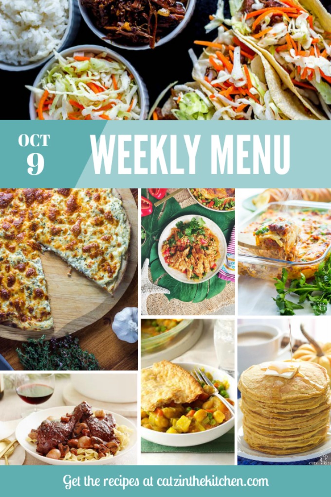 Weekly Menu | Catz in the Kitchen | catzinthekitchen.com | #menu #mealplan