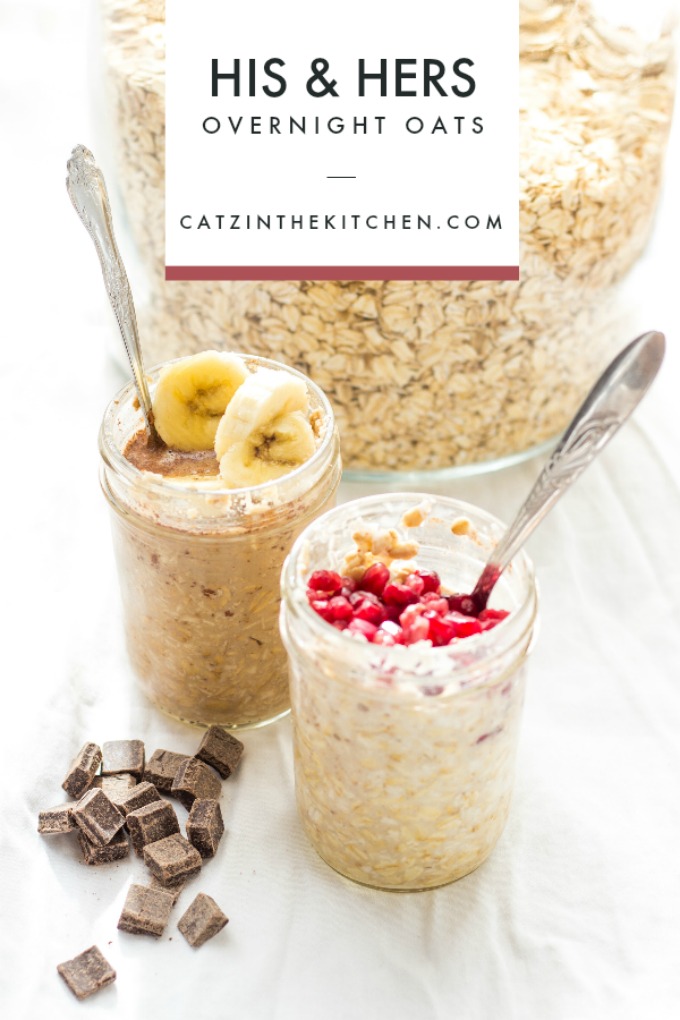 We customize these easy, healthy, & convenient Overnight Oats to make them "His & Hers"! They save us time & money, while keeping us full in the mornings!