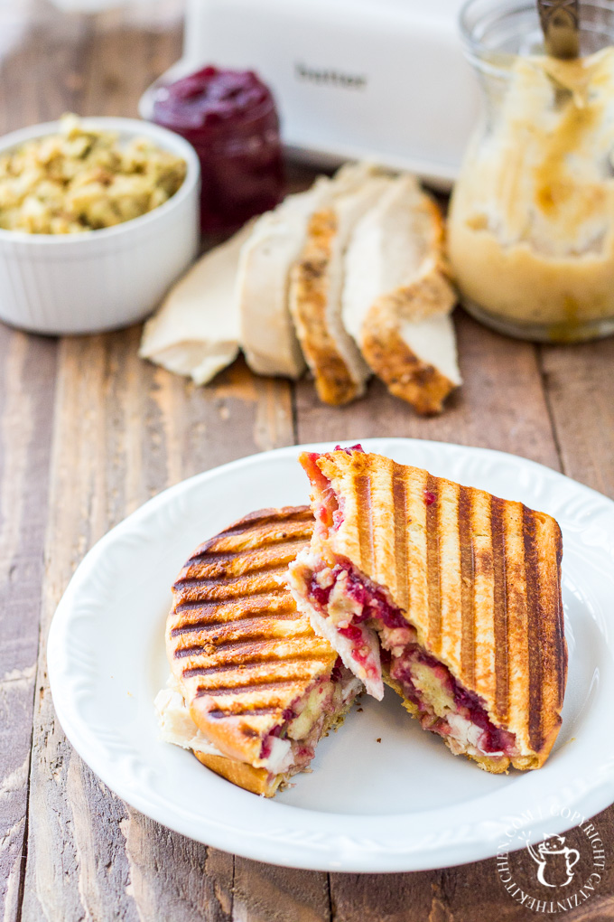 Have some Thanksgiving leftovers in the fridge? Turn them into a delicious lunch or dinner in 15 minutes with this Thanksgiving Leftover Panini recipe!