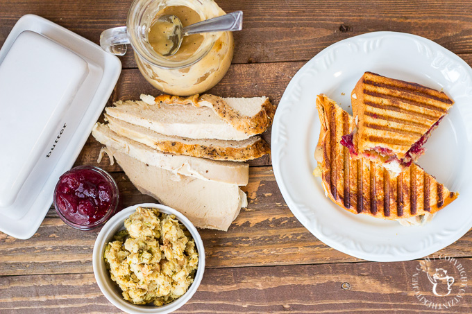 Have some Thanksgiving leftovers in the fridge? Turn them into a delicious lunch or dinner in 15 minutes with this Thanksgiving Leftover Panini recipe!