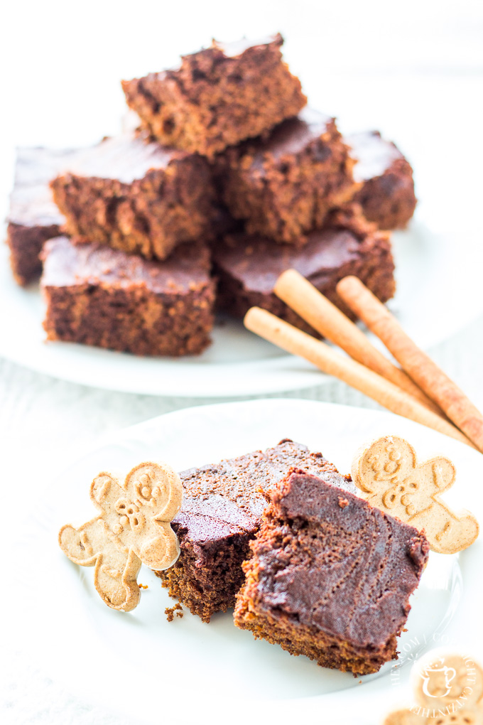 A little bit cake, a little bit brownie, and a whole lotta festive flavor - this recipe for Chocolate Swirled Gingerbread Cake is an easy holiday delight!