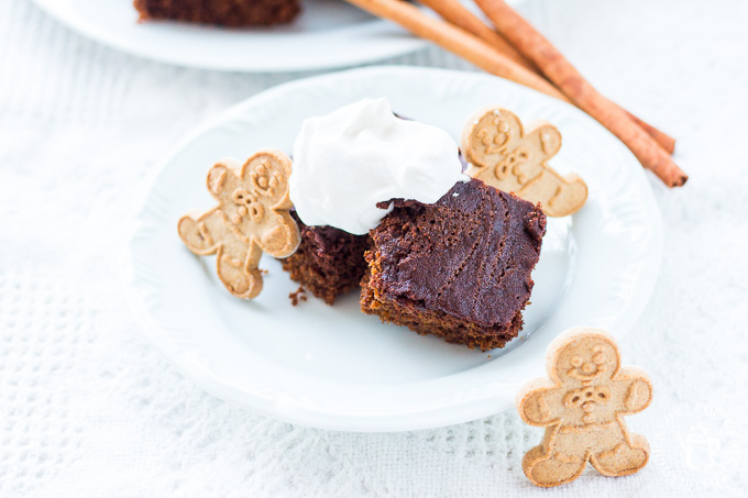 A little bit cake, a little bit brownie, and a whole lotta festive flavor - this recipe for Chocolate Swirled Gingerbread Cake is an easy holiday delight!