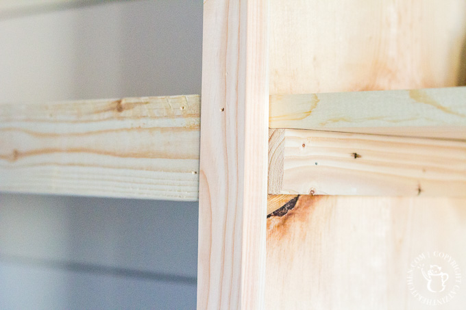 DIY bookshelf front trim