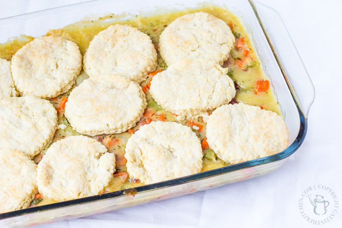Have some leftover holiday ham in the fridge? This buttermilk biscuit ham pot pie is a great way to use it up - besides being warm, homey, & tasty, too!
