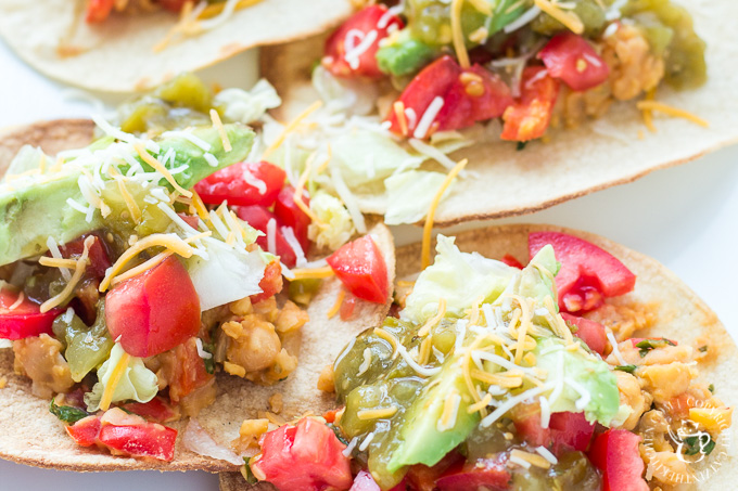 These tasty chickpea tostadas aren't just easy to make and ready in 30 minutes, they're also vegetarian and pretty dang healthy! 