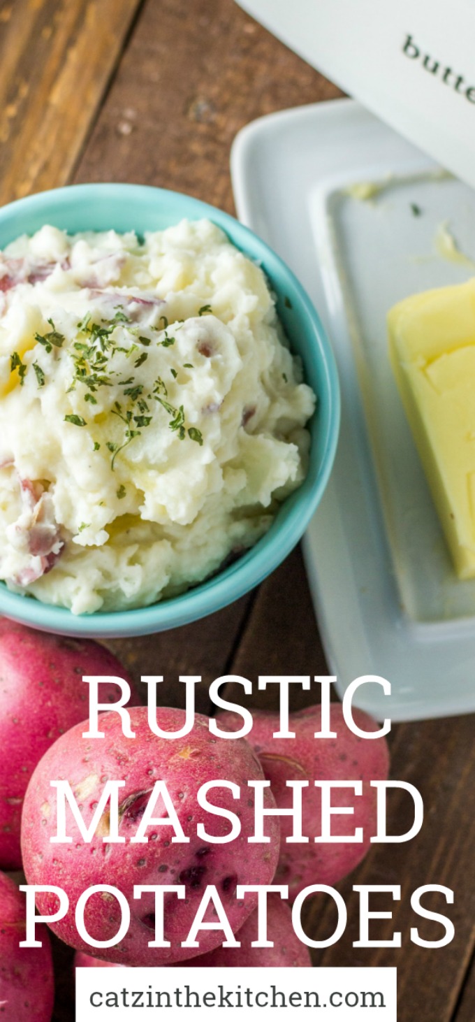 These rustic mashed potatoes are super easy to put together, but have a creaminess and richness to them that makes them surprisingly craveable for such a staple side dish!