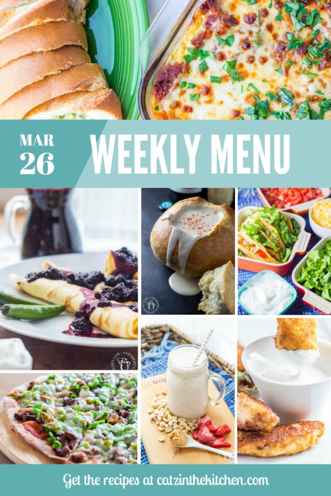 Weekly Menu | Catz in the Kitchen | catzinthekitchen.com | #mealplan