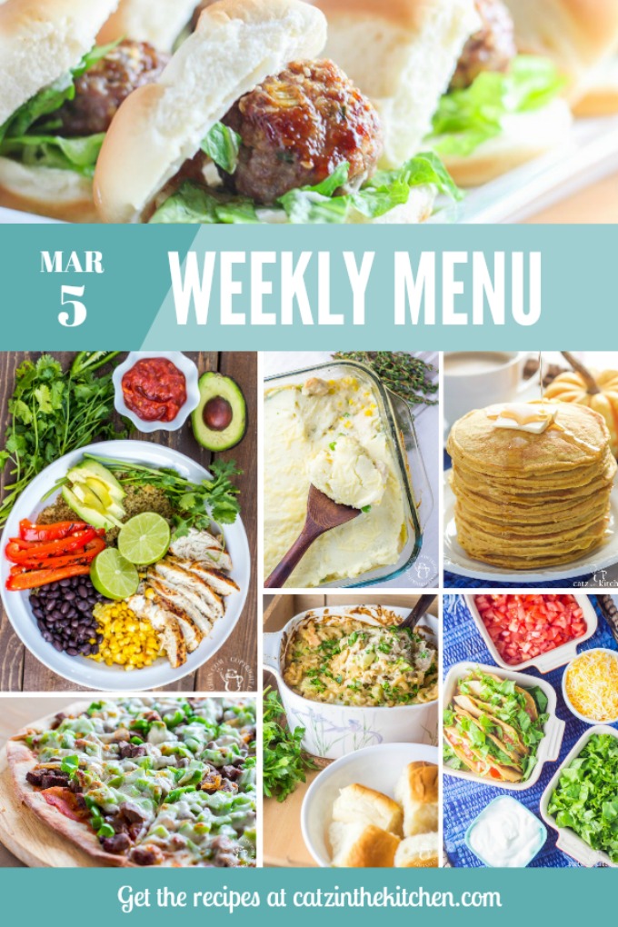 Weekly Menu | Catz in the Kitchen | catzinthekitchen.com | #mealplan