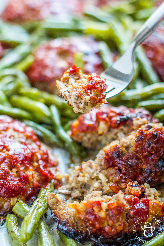 These homestyle mini meatloaves finally won my husband over to meatloaf! What's the secret? Besides scrumptious flavors, broiling right at the end adds a yummy crusty texture to the outside! 