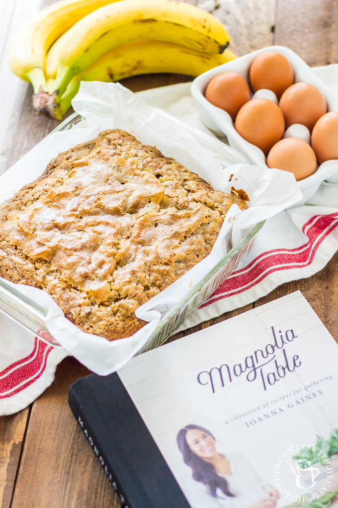 We had a hard time picking a first recipe to try out of the new Magnolia Table cookbook, but this recipe for banana bread ended up being a great choice! It's simple and easy, but a little creativity takes this classic to new heights!