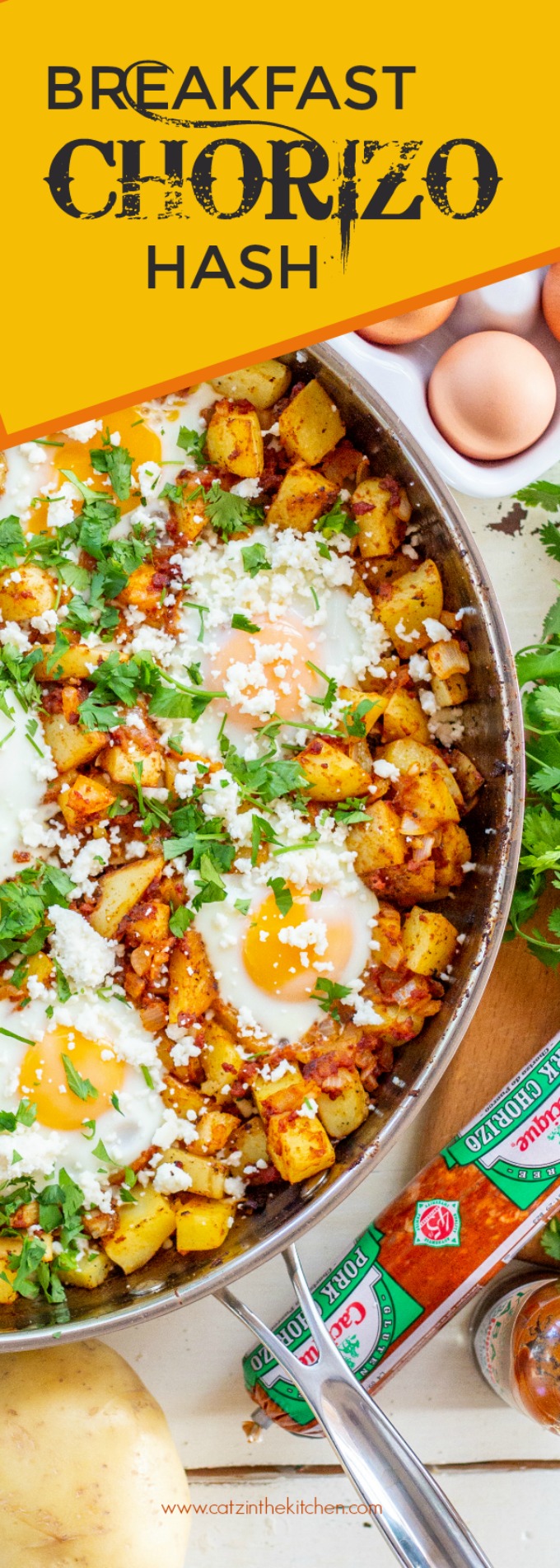 Brunch must be the best meal of the day, right? It certainly will be if you serve this yummy breakfast chorizo hash! Not a chorizo fan? Sub in some sausage!
