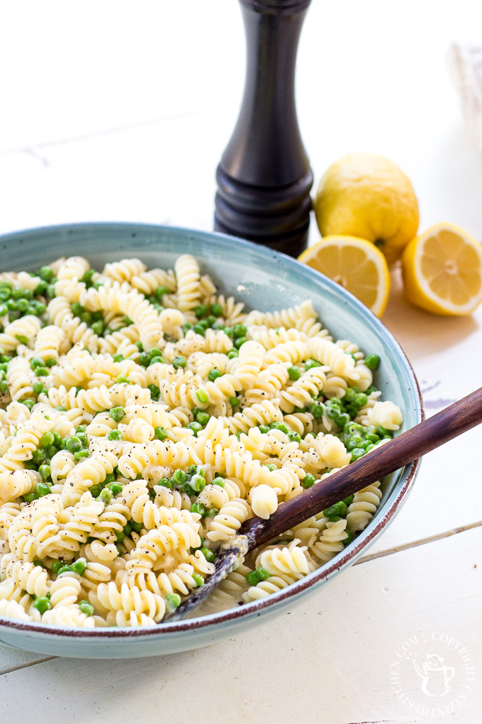 This Lemon and Pea Alfredo is an Italian summer pasta dream come true! Bright, fresh, nutty, creamy, and tangy, it's flavor-forward in the best possible way.