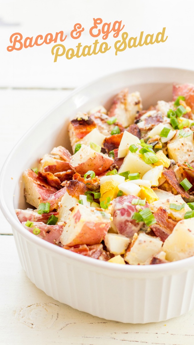 Need a fun, tasty side dish for the 4th of July or any other summer get together? Try this easy recipe for bacon and egg potato salad!