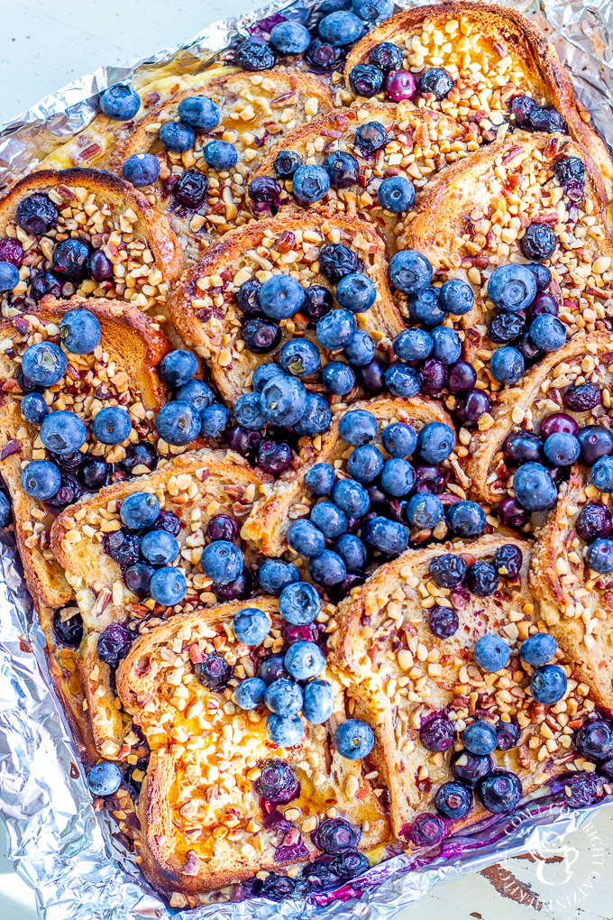 Made on the grill or the campfire, this Grilled Blueberry French Toast is smoky & decadent, but still fresh and sweet, thanks to the blueberries and syrup!