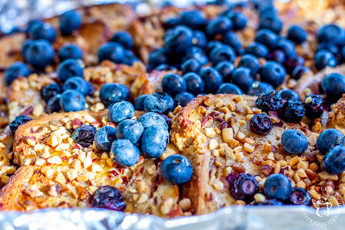 Made on the grill or the campfire, this Grilled Blueberry French Toast is smoky & decadent, but still fresh and sweet, thanks to the blueberries and syrup!