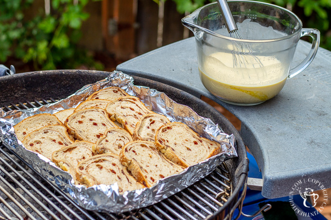 Made on the grill or the campfire, this Grilled Blueberry French Toast is smoky & decadent, but still fresh and sweet, thanks to the blueberries and syrup!