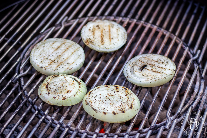 Bobby Flay put his spin on an otherwise traditional burger by adding grilled onions, horseradish mustard, and two cheeses - the double cheddar burger!