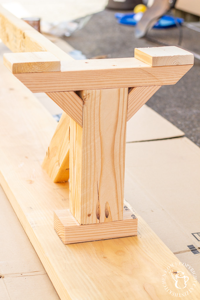 After seeing the farmhouse tables outside in Waco, we decided to try building our own Magnolia Silos Outdoor Table. It's a pretty simple DIY project!