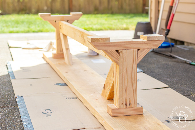 After seeing the farmhouse tables outside in Waco, we decided to try building our own Magnolia Silos Outdoor Table. It's a pretty simple DIY project!