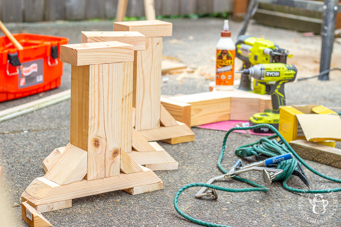 After seeing the farmhouse tables outside in Waco, we decided to try building our own Magnolia Silos Outdoor Table. It's a pretty simple DIY project!