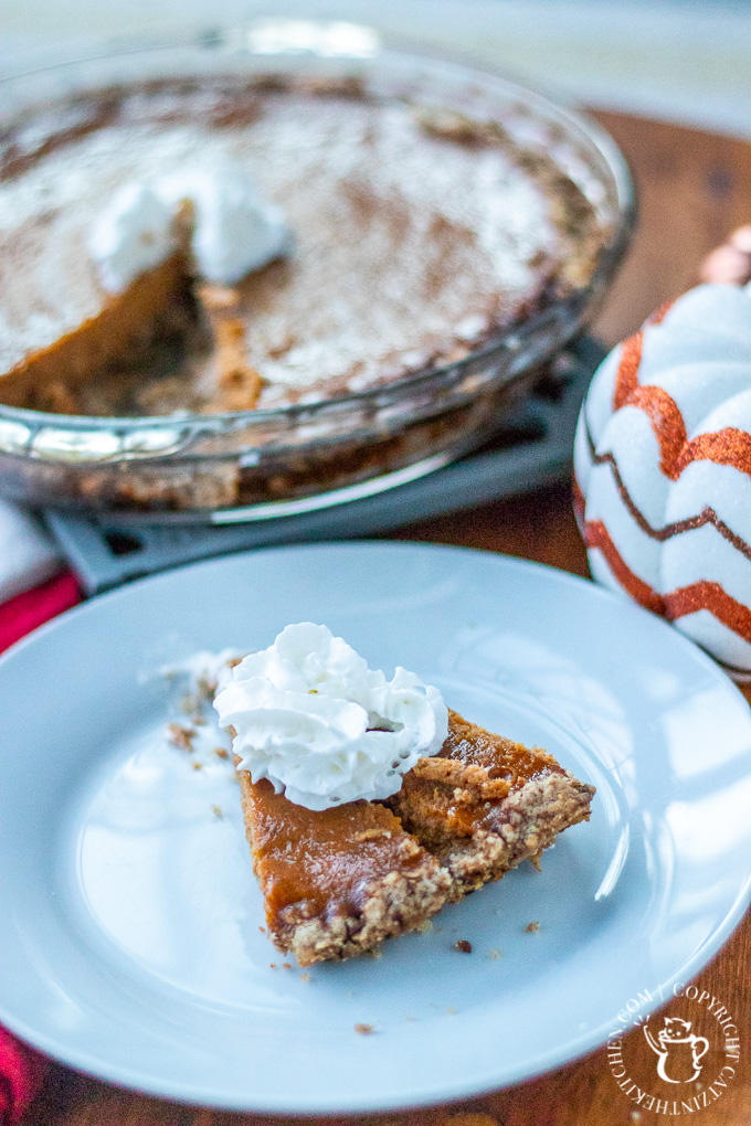 This easy pumpkin custard pie is flavored with cinnamon, cloves, and allspice - which gives it all kinds of warm, fall flavors.