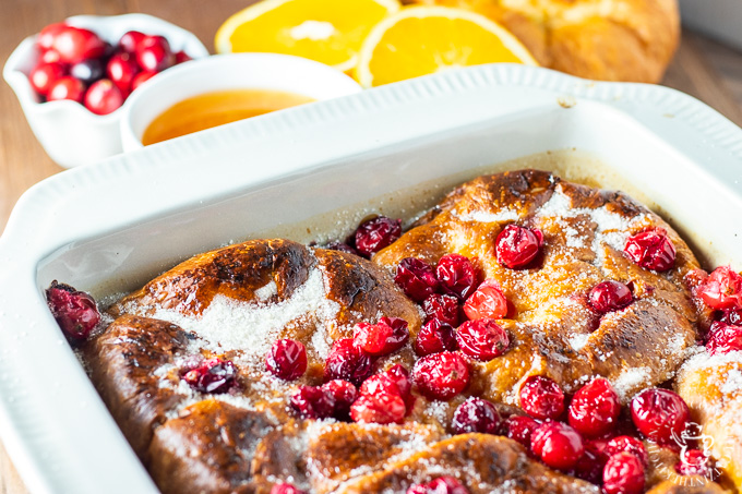 This baked cranberry orange croissant French toast is one of those dishes that comes out gourmet-looking and sophisticated, but is actually absurdly simple!