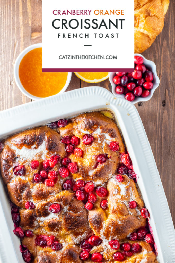 This baked cranberry orange croissant French toast is one of those dishes that comes out gourmet-looking and sophisticated, but is actually absurdly simple!