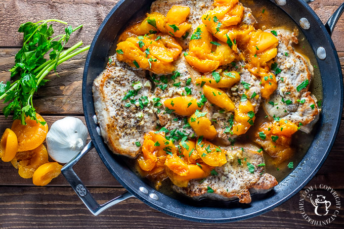 This easy recipe for one pan honey apricot pork chops is not only tasty and healthy, it's a winner all year long, with fresh fruit or canned!