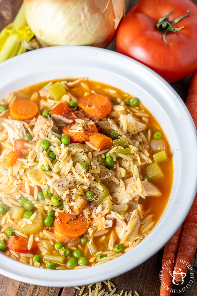Let your pantry come to your rescue with this easy minestrone chicken noodle soup - this "hybrid" recipe is warm, hearty, and on the table in 30 minutes!