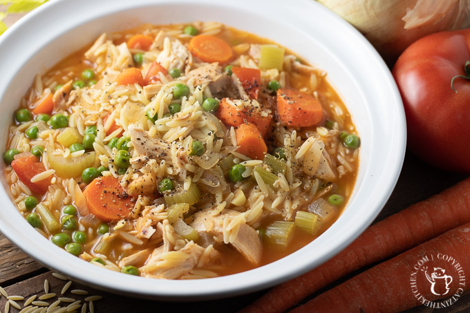 Let your pantry come to your rescue with this easy minestrone chicken noodle soup - this "hybrid" recipe is warm, hearty, and on the table in 30 minutes!