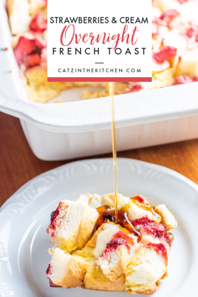 Easy, fresh, bright, sweet, & creamy, this Strawberries & Cream Overnight French Toast features frozen Oregon berries so you can make it all year long!