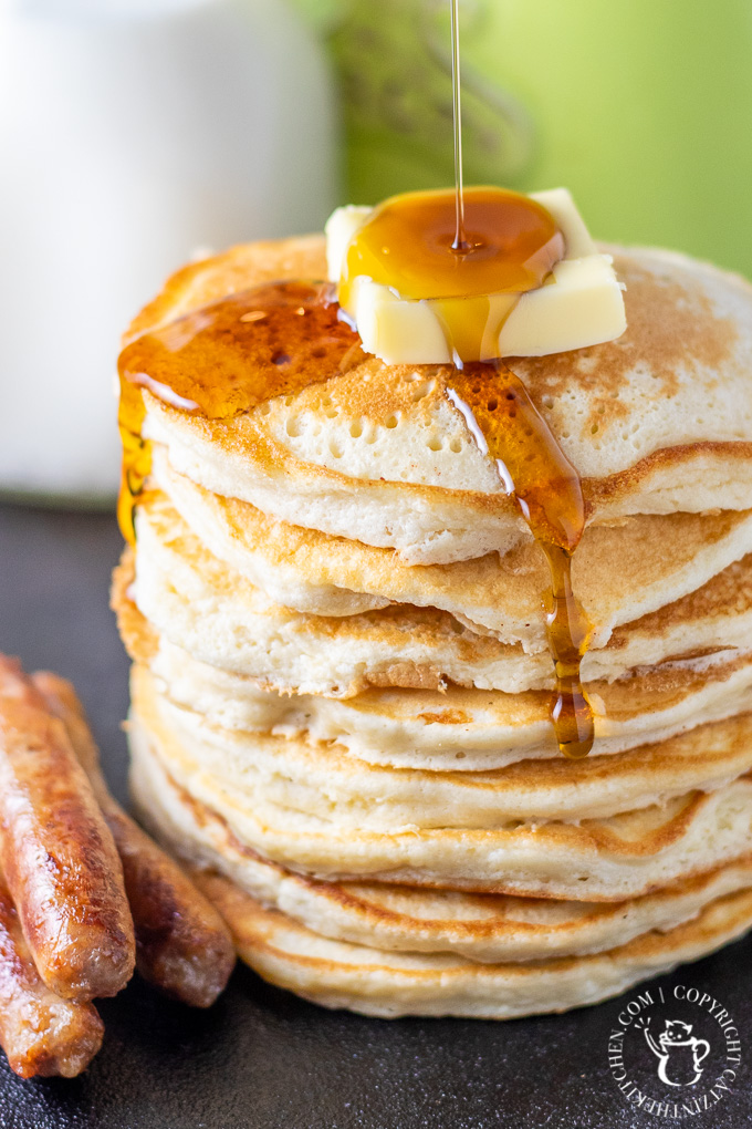 Fluffy & light, with a touch of sugar, vanilla, & creaminess in each bite, these sweet cream pancakes are a level up from traditional buttermilk flapjacks.