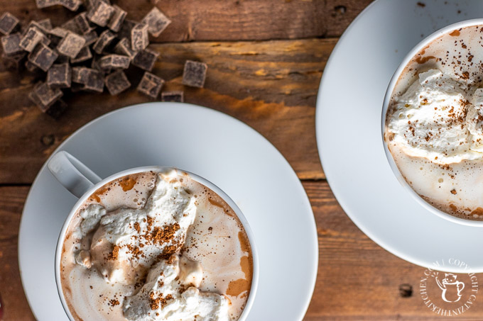 Feeling like you've outgrown your average hot cocoa? Make yourself some grown up hot chocolate from scratch with cocoa, vanilla, salt, milk, and cream!