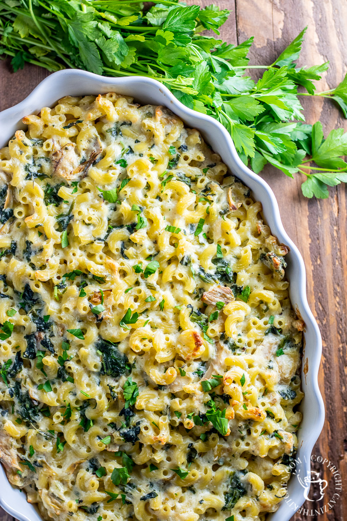 Trying find a way to satisfy both the carnivores and vegetarians at your table? We think this Spinach Artichoke Mac and Cheese will do the trick!