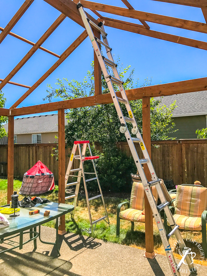 Ever thought about turning your concrete slab into a covered deck? It's definitely doable! Here are some thoughts, tips, & photos from our experience!