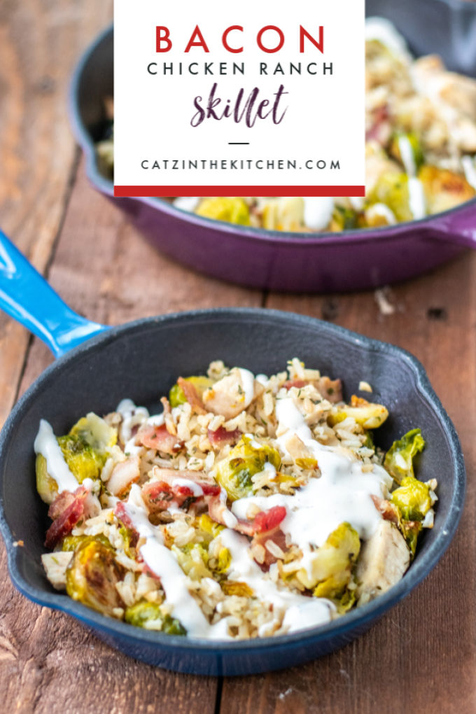 Whether you top this bacon chicken ranch skillet with regular or avocado ranch dressing, this combination of tasty proteins and vegetables is a favorite!