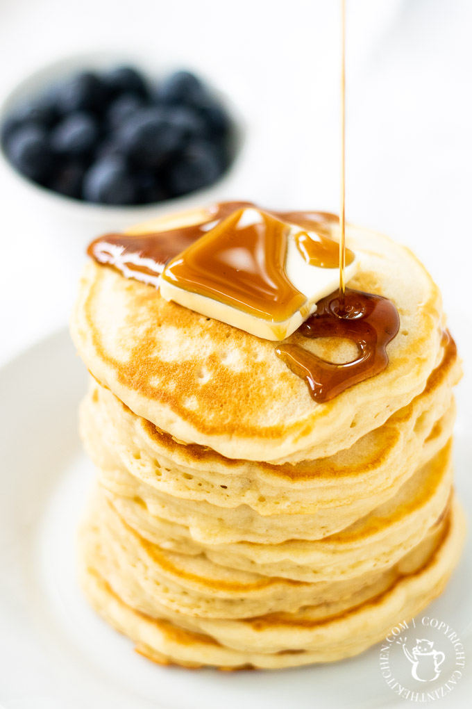 Gracie whips up these pancakes nearly every Friday morning - they're easy, quick, fluffy, and delectable. They're Friday Morning Pancakes!