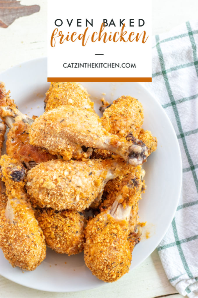 Got drumsticks in the freezer? Rather with dealing with hot oil and the mess it makes, try this easy, healthier oven baked "fried" chicken!