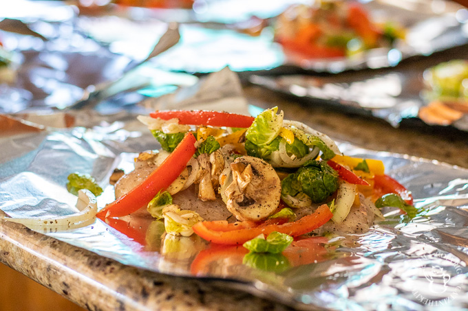 Foil Packet Grilled Chicken and Veggies camping